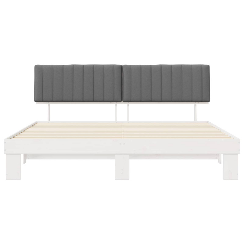 Ramka łóżka z tapicerowanym wezgłowiem Jasnoszary 200 x 200 cm