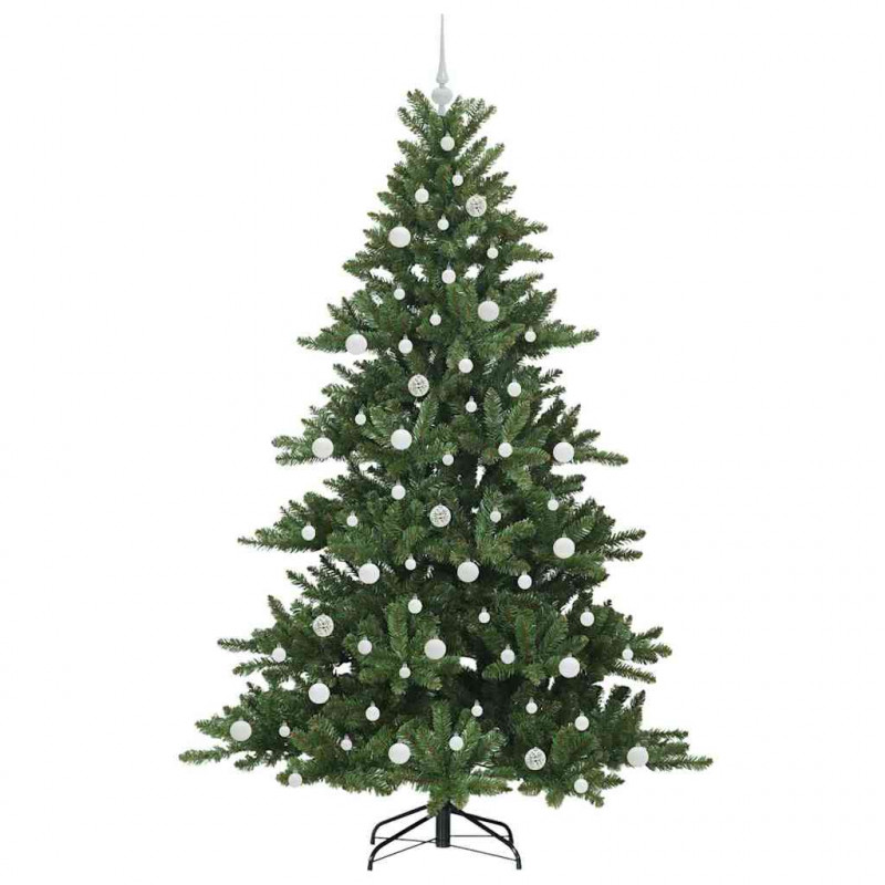 Sztuczna choinka z zawiasami Zielony 210 cm PVC i stal