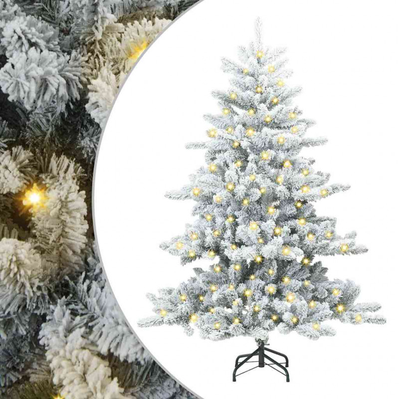 Sztuczna choinka z zawiasami z podstawą Biały 150 cm PVC i stal