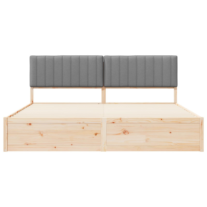 Ramka łóżka z tapicerowanym wezgłowiem Jasnoszary 200 x 200 cm