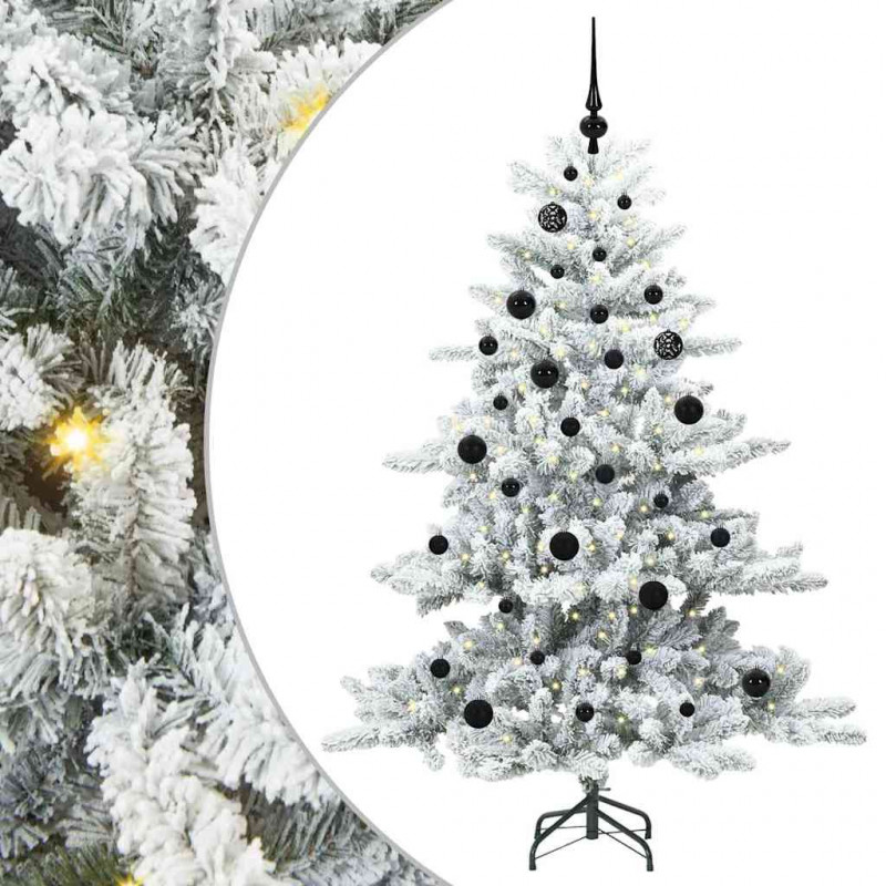 Sztuczna choinka z zawiasami z podstawą Biały 150 cm PVC i stal