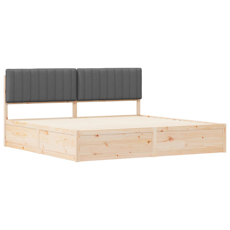 Ramka łóżka z tapicerowanym wezgłowiem Ciemnoszary 200 x 200 cm