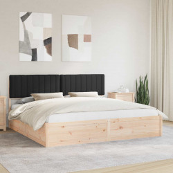 Ramka łóżka z tapicerowanym wezgłowiem Czarny 200 x 200 cm