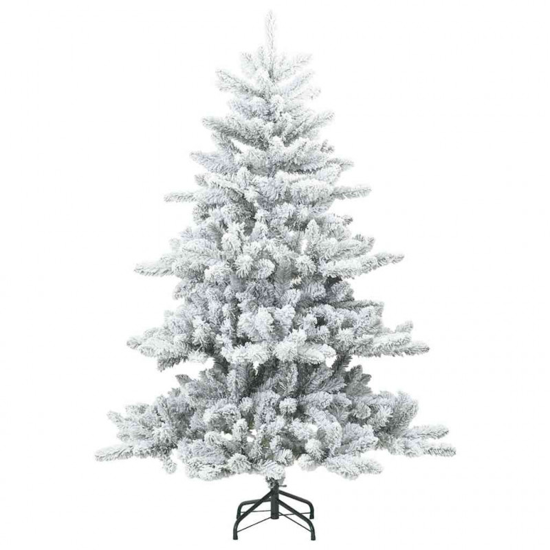 Sztuczna choinka z zawiasami z podstawą Biały 150 cm PVC i stal
