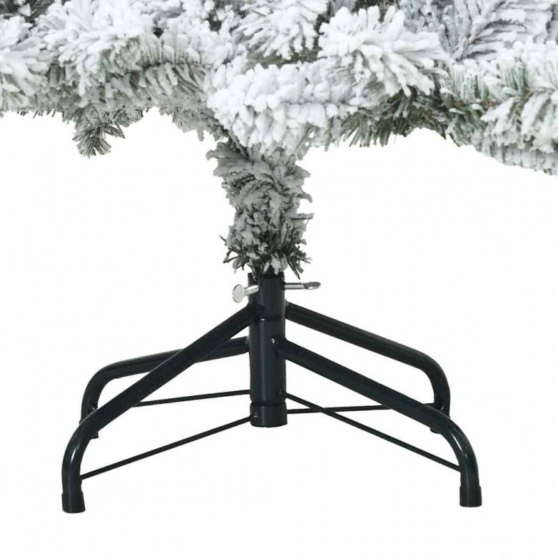 Sztuczna choinka z zawiasami z podstawą Biały 150 cm PVC i stal