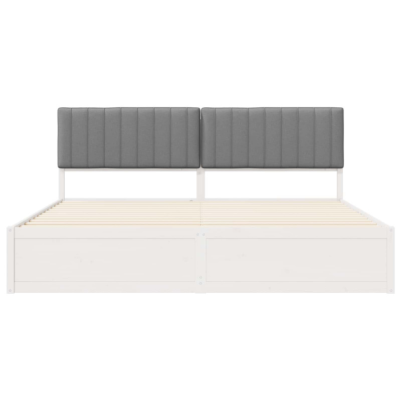 Ramka łóżka z tapicerowanym wezgłowiem Jasnoszary 200 x 200 cm