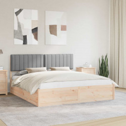 Ramka łóżka z tapicerowanym wezgłowiem Jasnoszary 180 x 200 cm