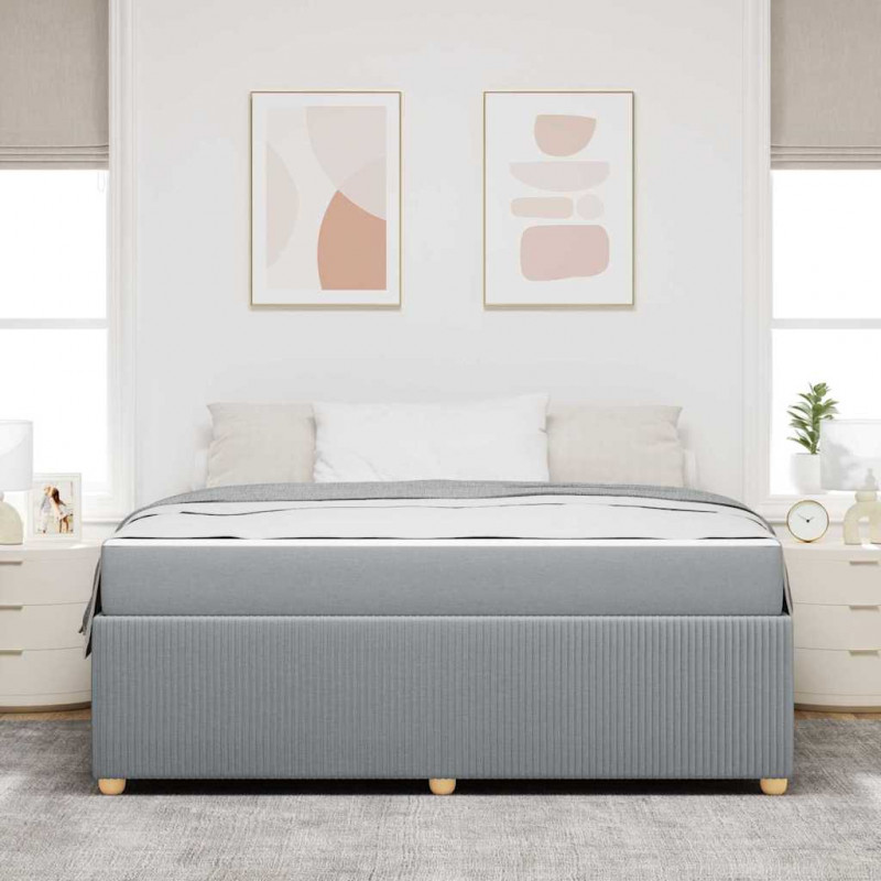 Ramka łóżka z materacem Jasnoszary 180 x 200 cm tkanina