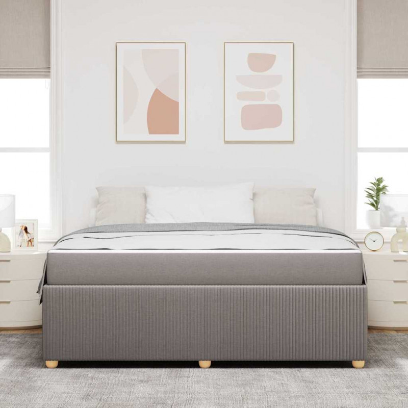 Ramka łóżka z materacem Ciemnoszary 180 x 200 cm tkanina