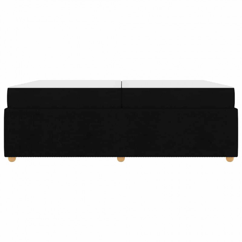 Ramka łóżka z materacem Czarny 200 x 200 cm tkanina