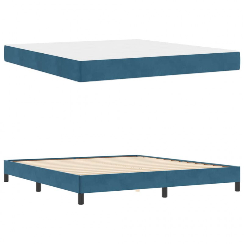 Łóżko sprężynowe Ciemnoniebieski 180 x 200 cm tkanina