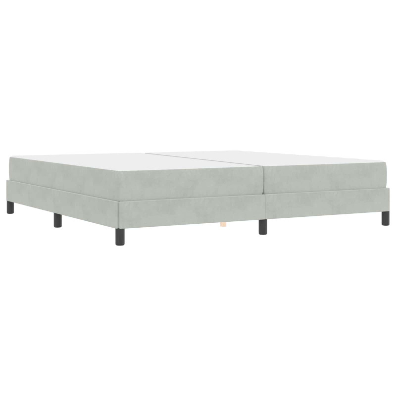 Łóżko sprężynowe z materacem Jasnoszary 200 x 200 cm tkanina