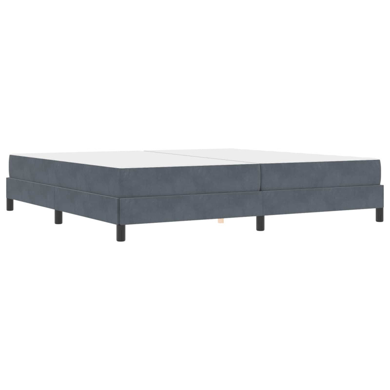 Łóżko sprężynowe z materacem Ciemnoszary 200 x 200 cm tkanina
