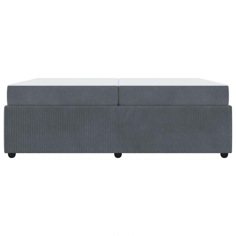 Ramka łóżka z materacem Ciemnoszary 200 x 200 cm tkanina