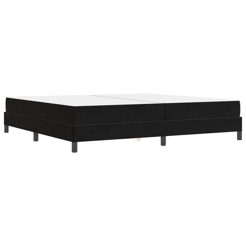 Łóżko sprężynowe z materacem Czarny 200 x 200 cm tkanina