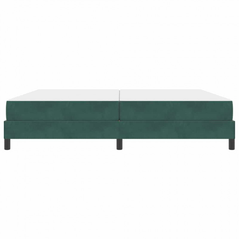 Łóżko sprężynowe z materacem Ciemna zieleń 200 x 200 cm tkanina