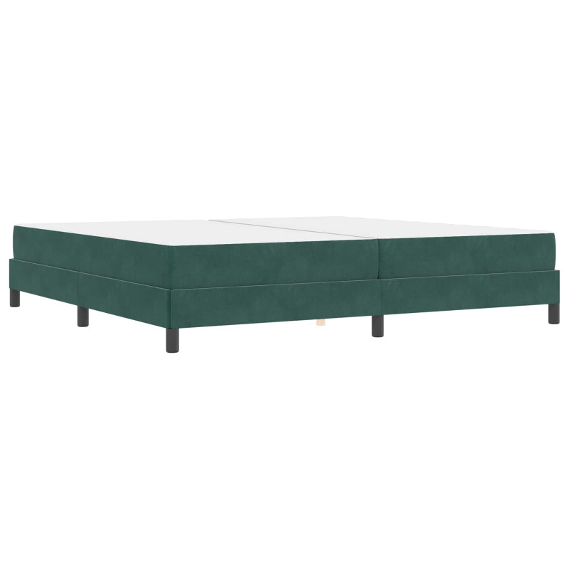 Łóżko sprężynowe z materacem Ciemna zieleń 200 x 200 cm tkanina