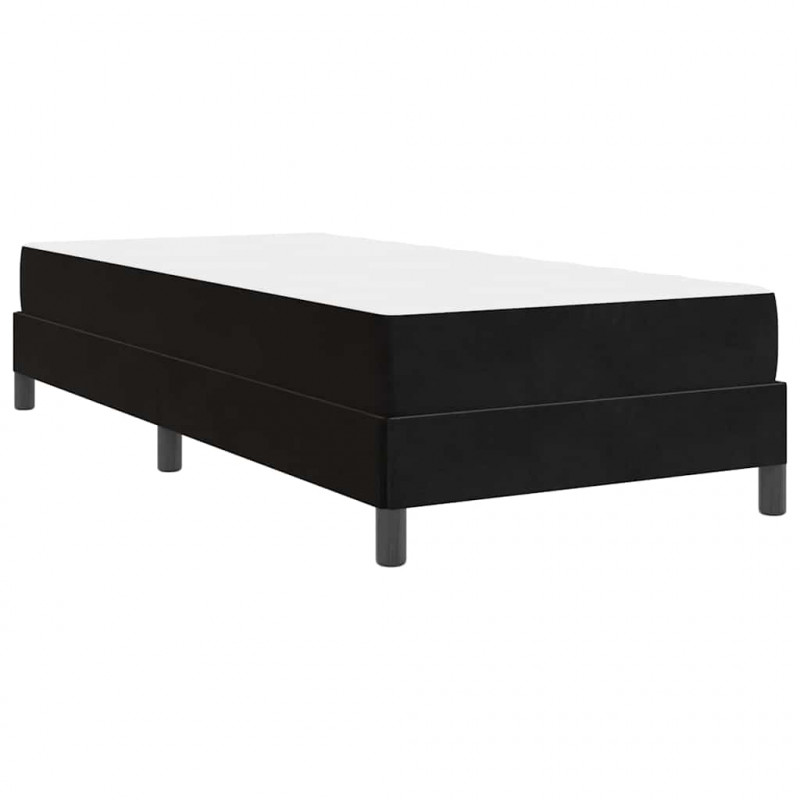 Łóżko sprężynowe z materacem Czarny 90 x 210 cm tkanina