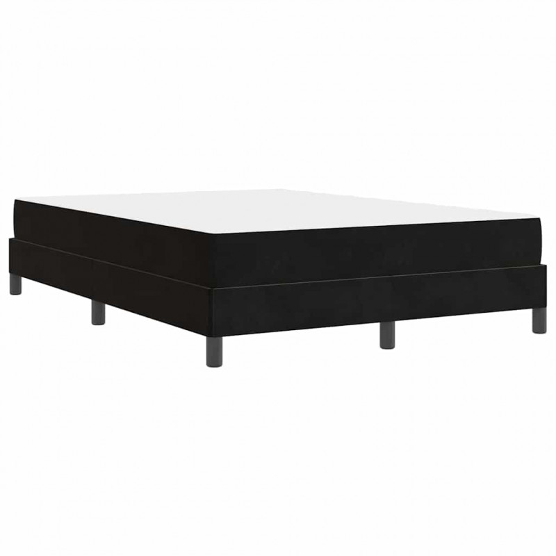 Łóżko sprężynowe z materacem Czarny 140 x 210 cm tkanina