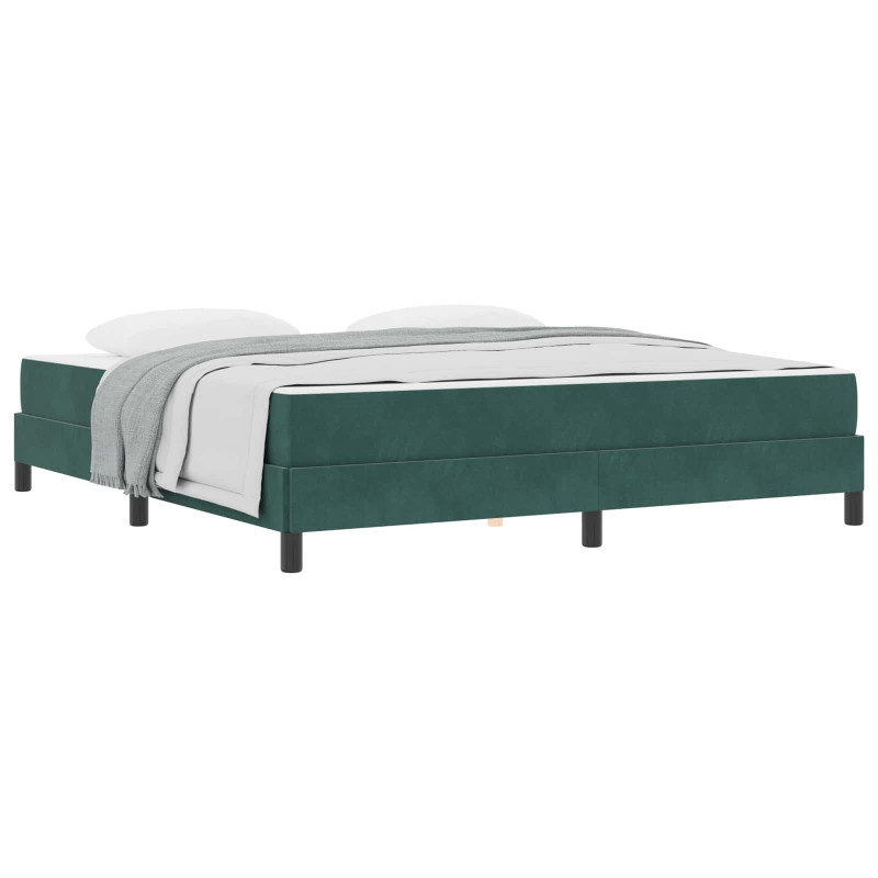 Łóżko sprężynowe z materacem Ciemna zieleń 180 x 210 cm tkanina