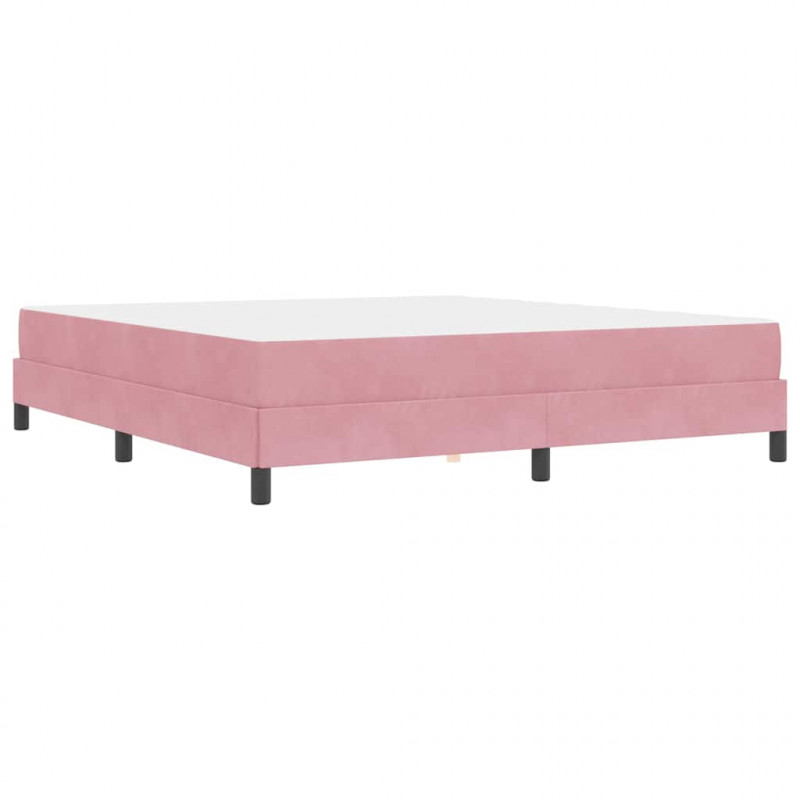 Łóżko sprężynowe z materacem Różowy 180 x 210 cm tkanina