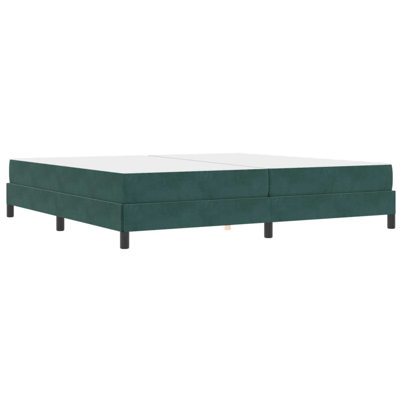 Łóżko sprężynowe z materacem Ciemna zieleń 200 x 210 cm tkanina