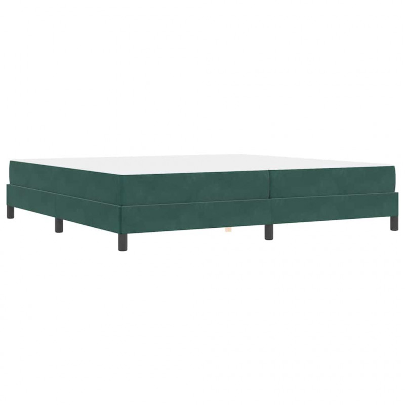 Łóżko sprężynowe z materacem Ciemna zieleń 200 x 210 cm tkanina