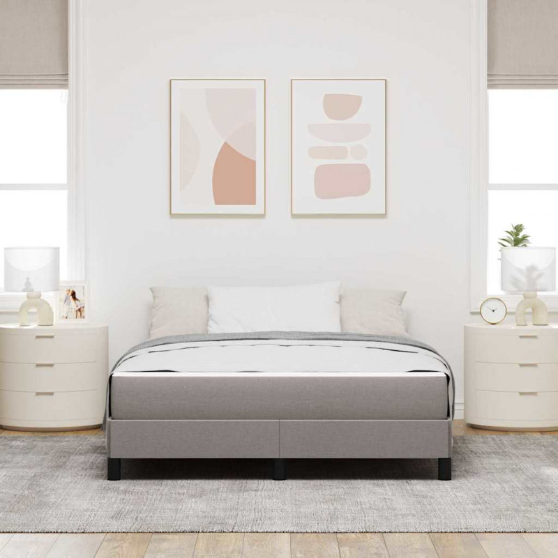 Łóżko sprężynowe z materacem Ciemnoszary 140 x 200 cm tkanina