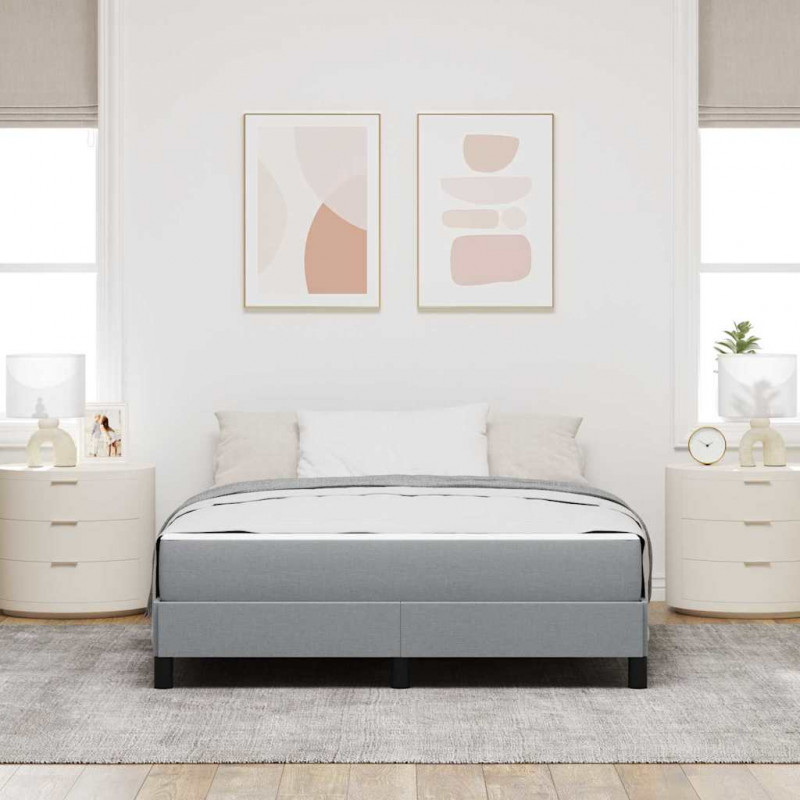 Łóżko sprężynowe z materacem Jasnoszary 160 x 200 cm tkanina