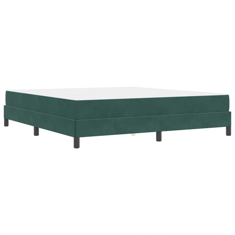 Łóżko sprężynowe z materacem Ciemna zieleń 180 x 220 cm tkanina