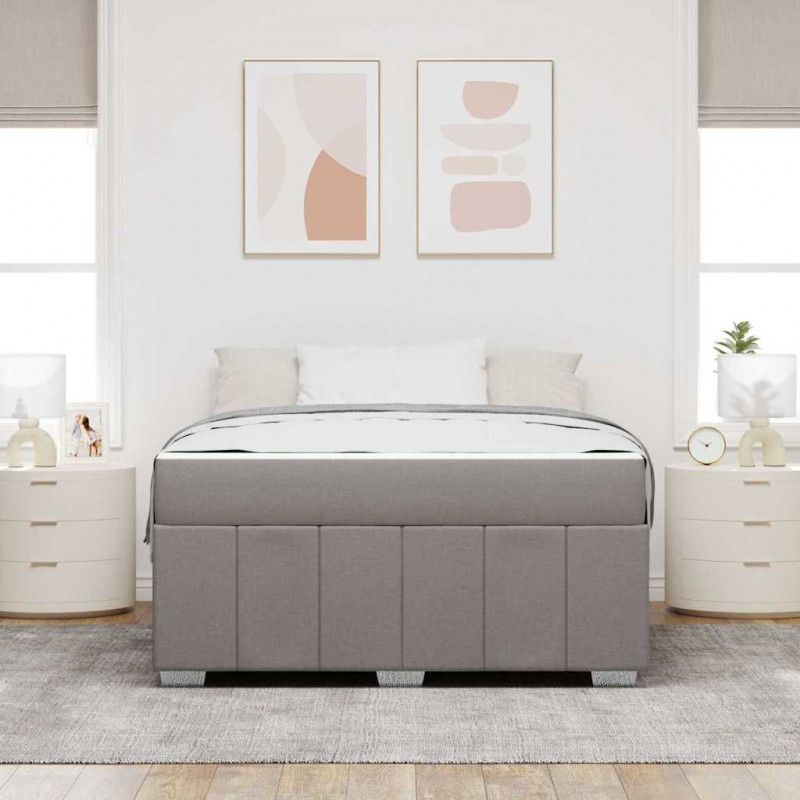 Ramka łóżka z materacem Ciemnoszary 140 x 200 cm tkanina