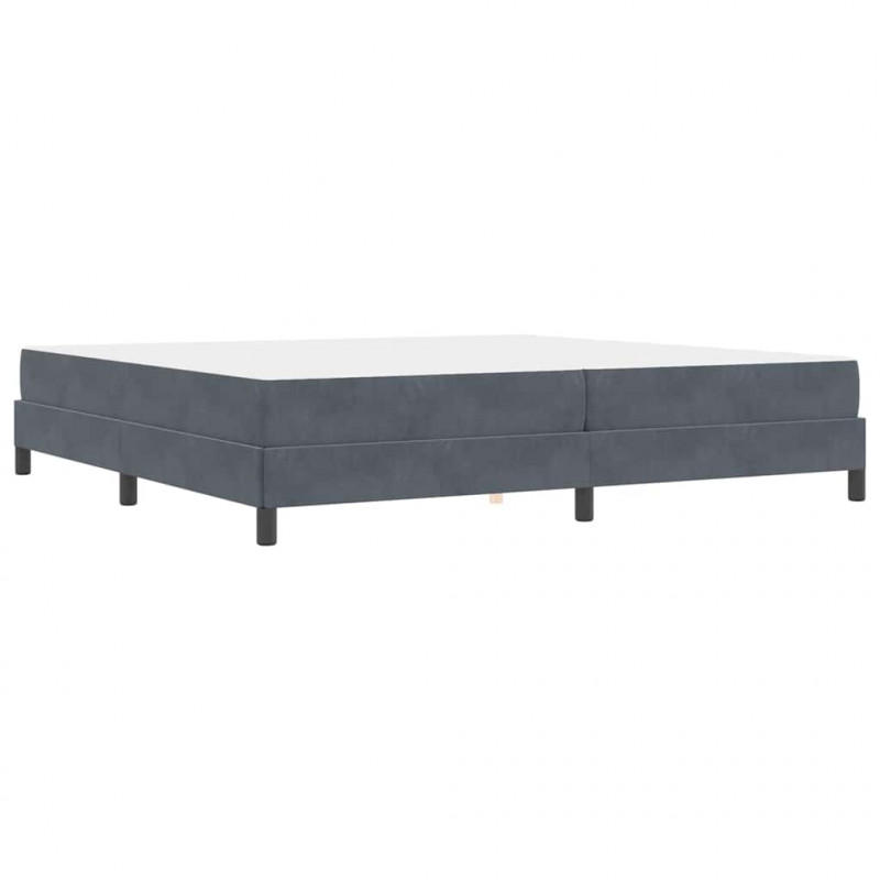 Łóżko sprężynowe z materacem Ciemnoszary 200 x 220 cm tkanina