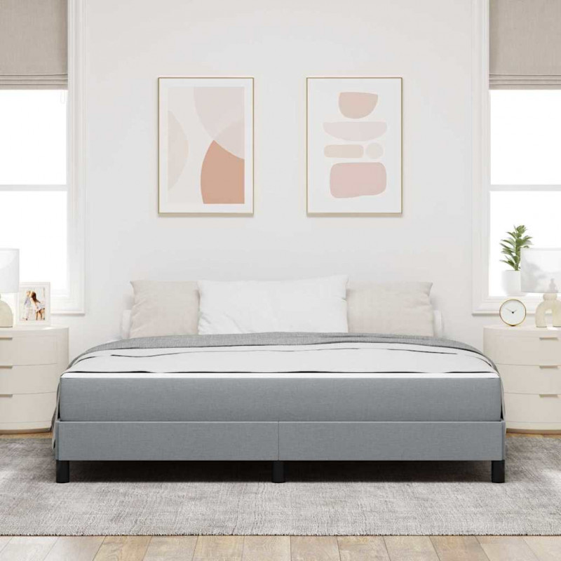 Łóżko sprężynowe z materacem Jasnoszary 180 x 200 cm tkanina