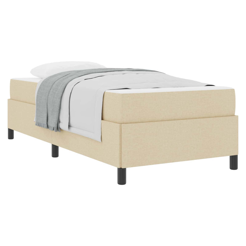 Łóżko sprężynowe Kremowy 80 x 200 cm tkanina