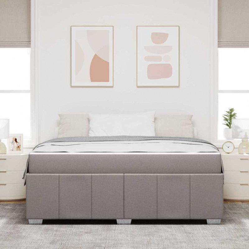 Ramka łóżka z materacem Ciemnoszary 180 x 200 cm tkanina
