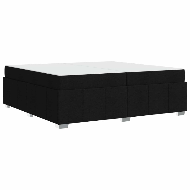 Ramka łóżka z materacem Czarny 200 x 200 cm tkanina