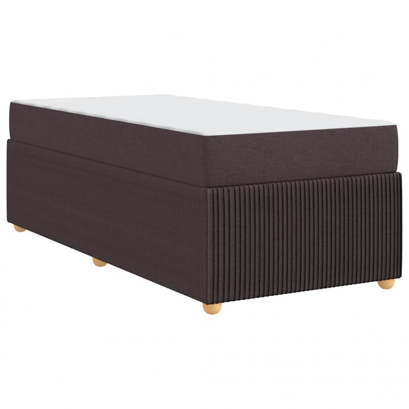 Ramka łóżka z materacem Ciemny brąz 80 x 200 cm tkanina