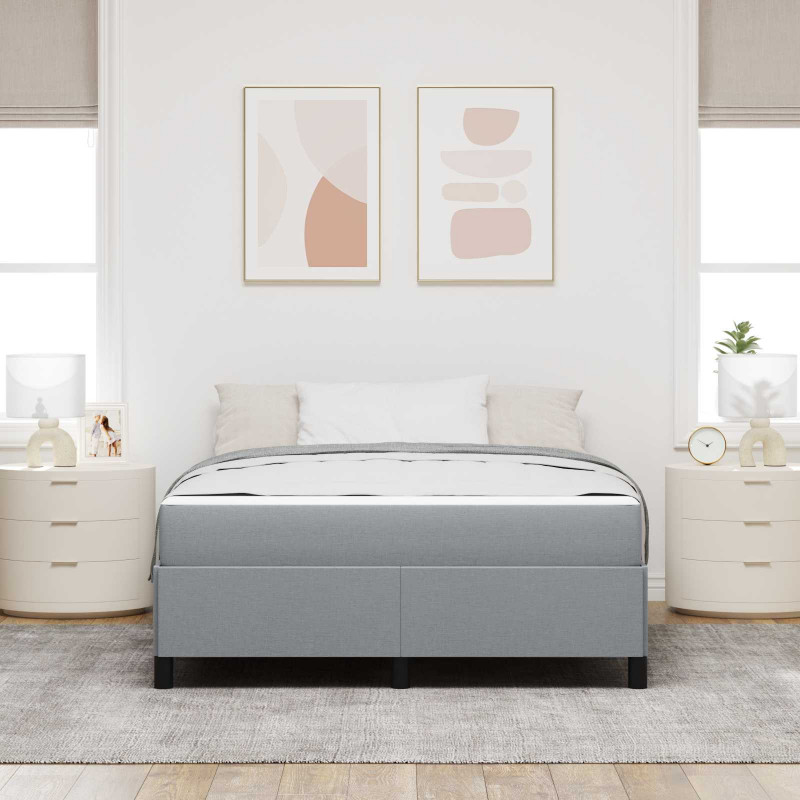 Łóżko sprężynowe Jasnoszary 140 x 200 cm tkanina
