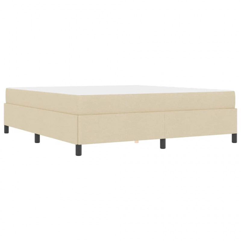 Łóżko sprężynowe Kremowy 180 x 200 cm tkanina
