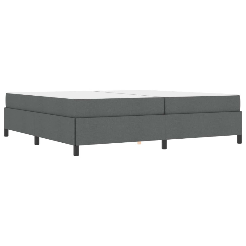 Łóżko sprężynowe z materacem Ciemnoszary 200 x 200 cm tkanina