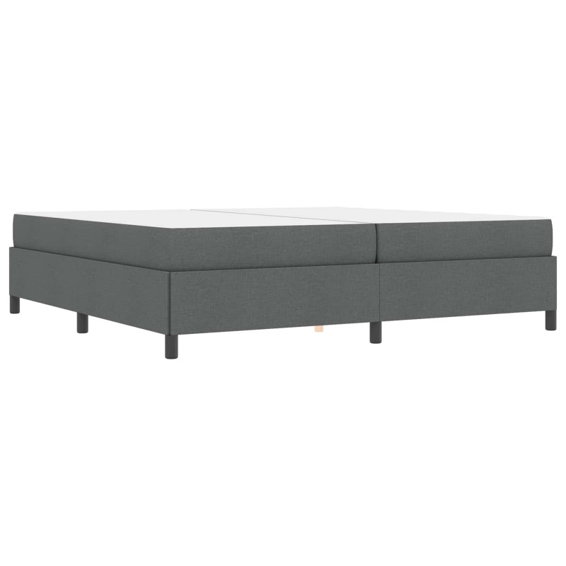 Łóżko sprężynowe z materacem Ciemnoszary 200 x 200 cm tkanina