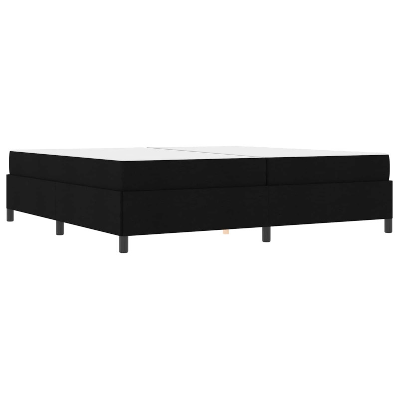 Łóżko sprężynowe z materacem Czarny 200 x 200 cm tkanina