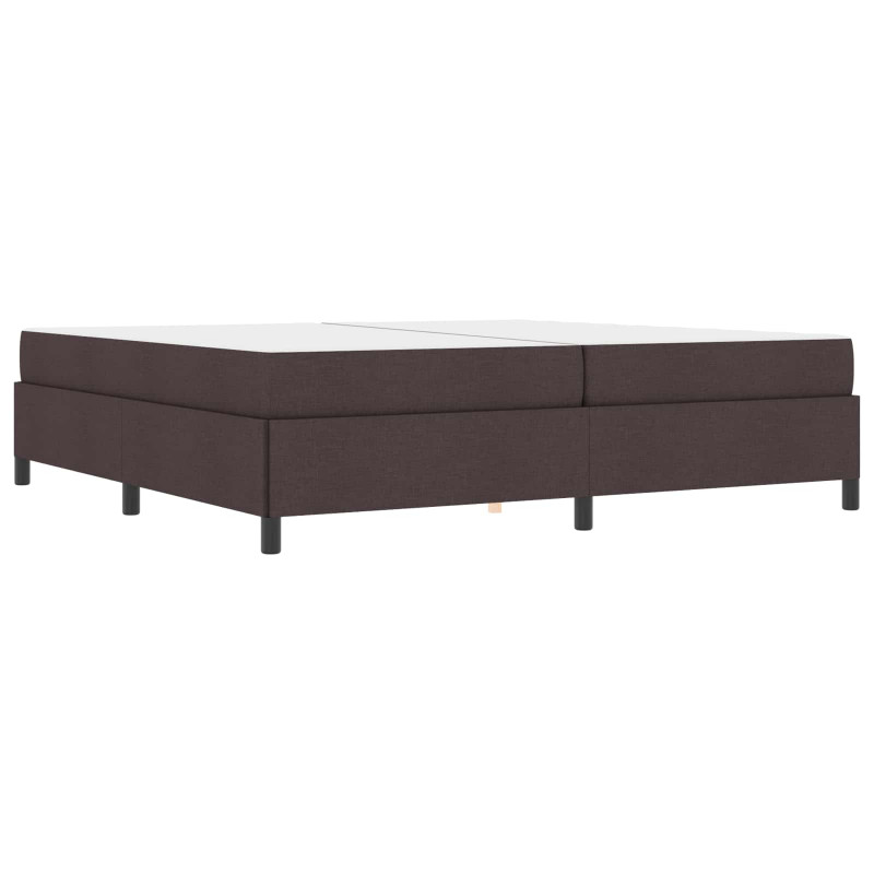 Łóżko sprężynowe z materacem Ciemny brąz 200 x 200 cm tkanina