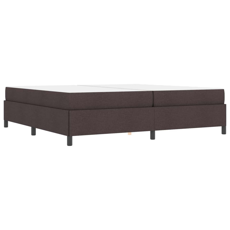 Łóżko sprężynowe z materacem Ciemny brąz 200 x 200 cm tkanina