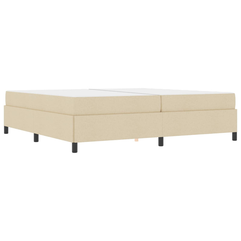 Łóżko sprężynowe z materacem Kremowy 200 x 200 cm tkanina