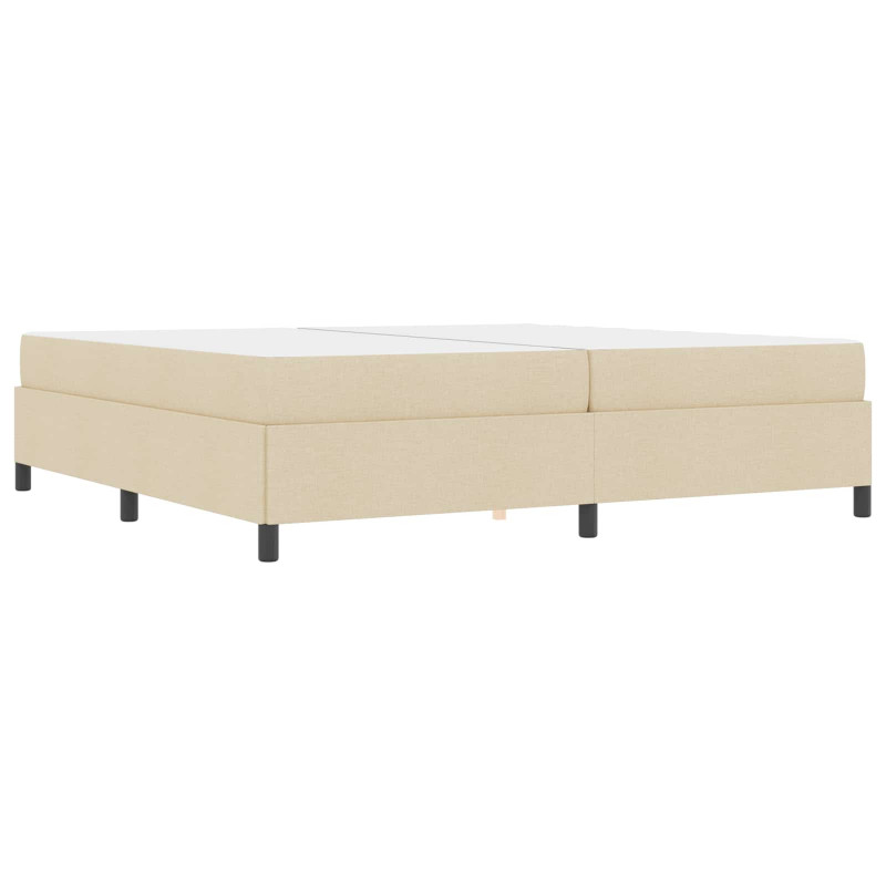 Łóżko sprężynowe z materacem Kremowy 200 x 200 cm tkanina