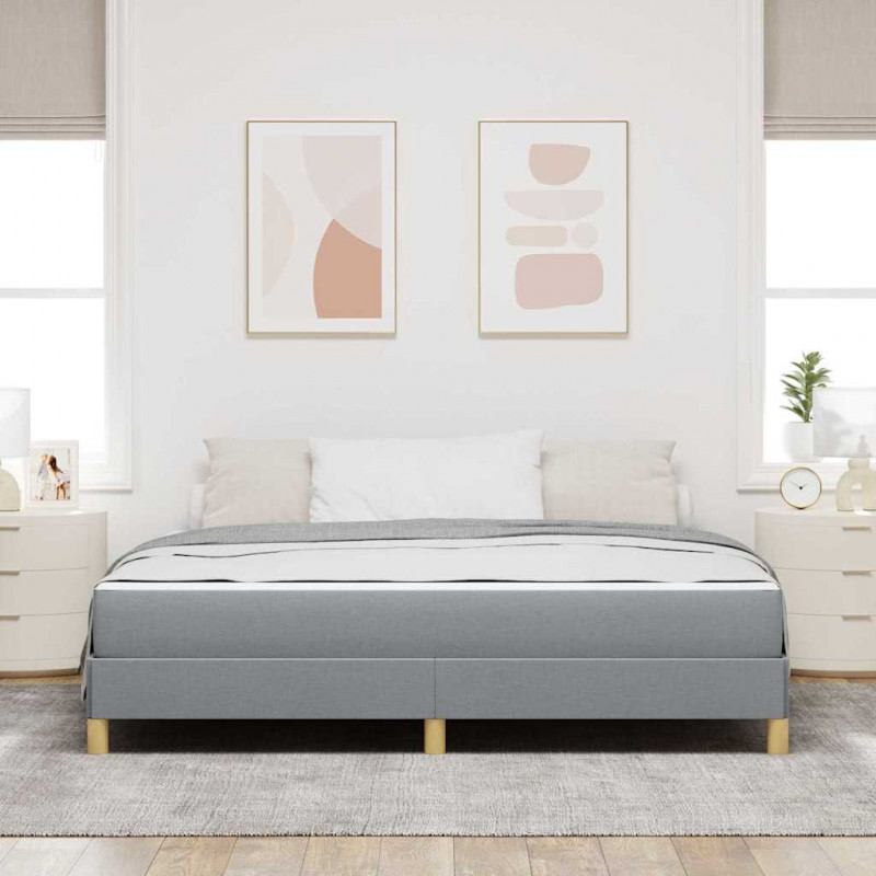 Łóżko sprężynowe z materacem Jasnoszary 180 x 200 cm tkanina