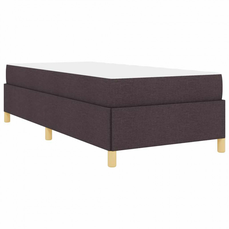 Ramka łóżka z materacem Ciemny brąz 80 x 200 cm tkanina