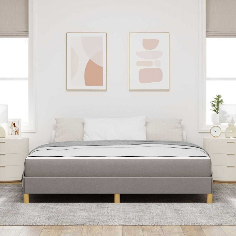 Łóżko sprężynowe z materacem Ciemnoszary 180 x 200 cm tkanina