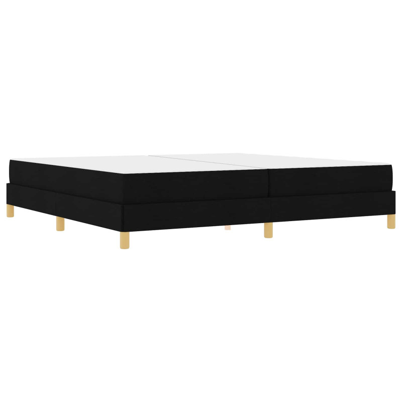 Łóżko sprężynowe z materacem Czarny 200 x 200 cm tkanina